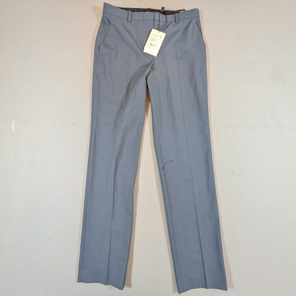 Theory Treeca FL Pants Men 2 Ash Blue Traceable Wool Slim Dress Trousers